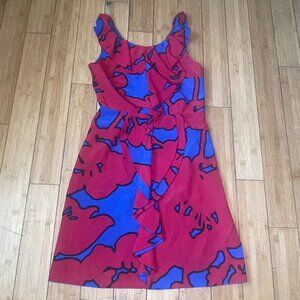 MOSCHINO CHEAP AND CHIC Red and Blue Sleeveless Knee-length Dress Woman Sz 10